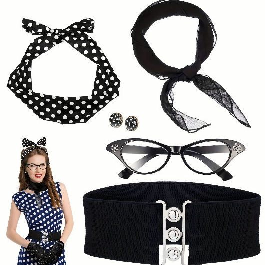 Women'S Accessories In The 1950S - 1950년대 여성용 의상 액세서리 귀걸이 스카프