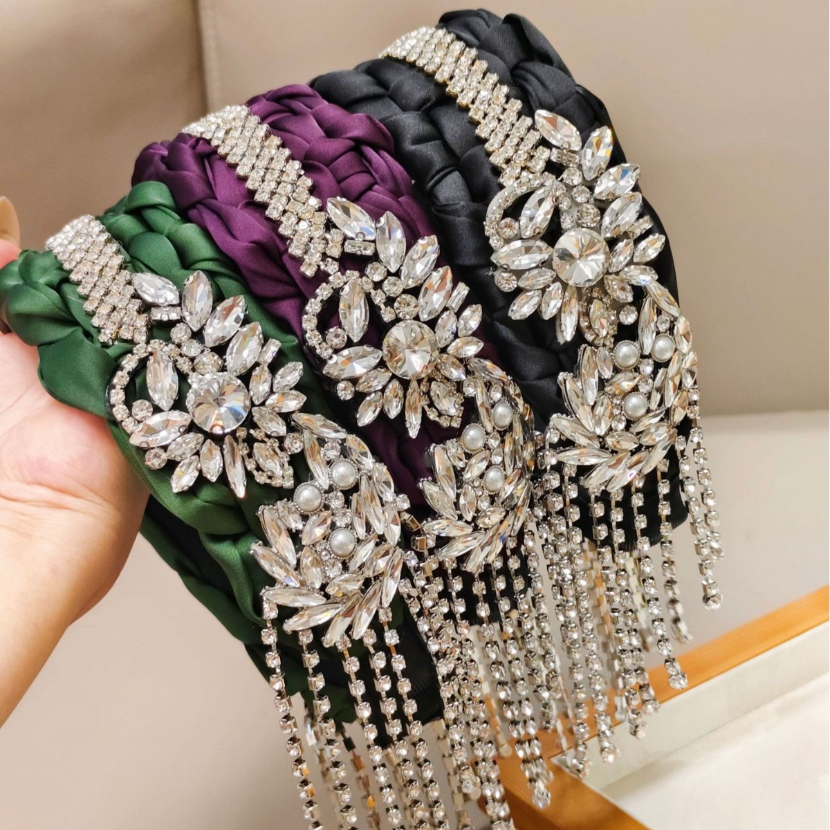 Women Accessories Sale - 핫세일 고급 수공예 라인스톤 태슬 꼬임