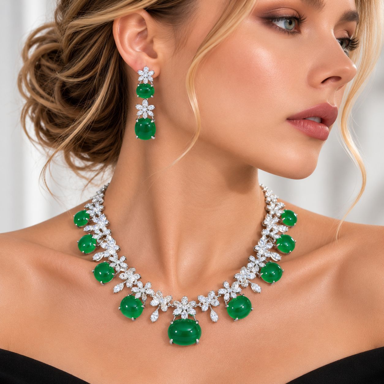 Women Accessories Dubai - 여성용 두바이 이브닝 파티 주얼리 세트,