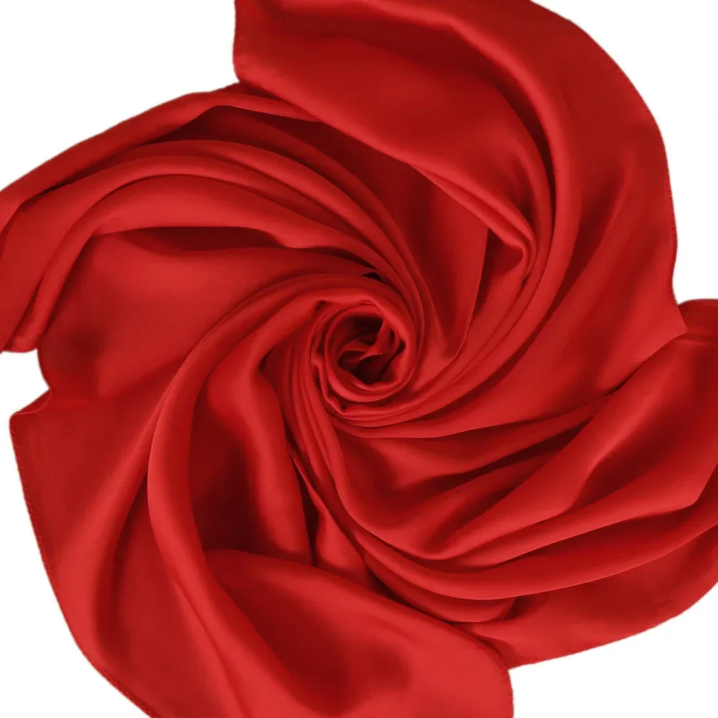 새틴 스카프 여성용 70cm 단색 부드러운 표면 헤드  - Silk Scarf Square 리뷰 및 가격