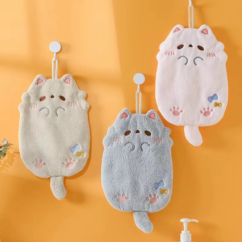 도매 귀여운 만화 Tanuki 교수형 수건 산호 벨벳  - Women Kitchen Accessories 리뷰 및 가격