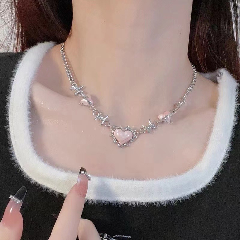 여성용 빈티지 Y2k 핑크 핀 비즈 초커 목걸이, Eg - Women'S Emo Accessories 리뷰 및 가격